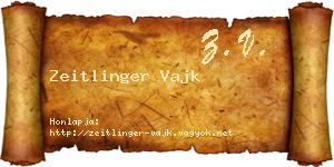 Zeitlinger Vajk névjegykártya